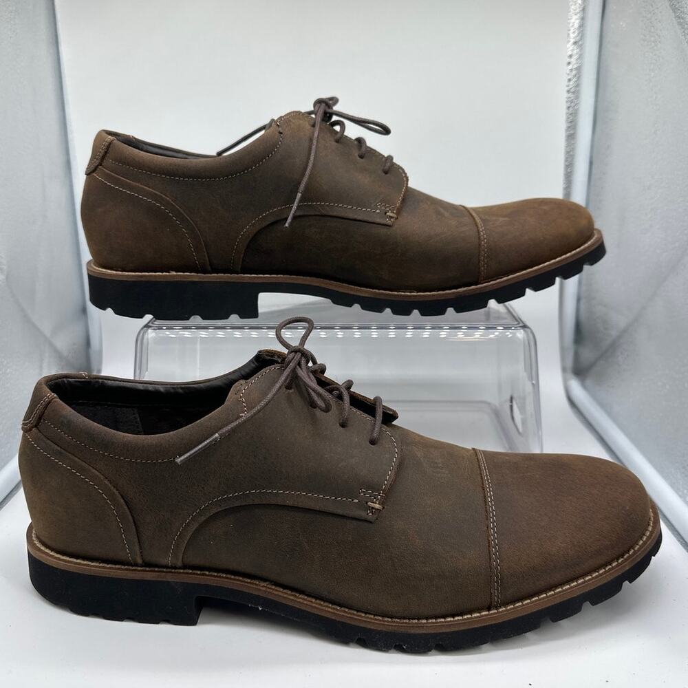 Rockport Channer Brown Nubuck Leather Cap Toe Oxford Shoes Men's Size 12 Office